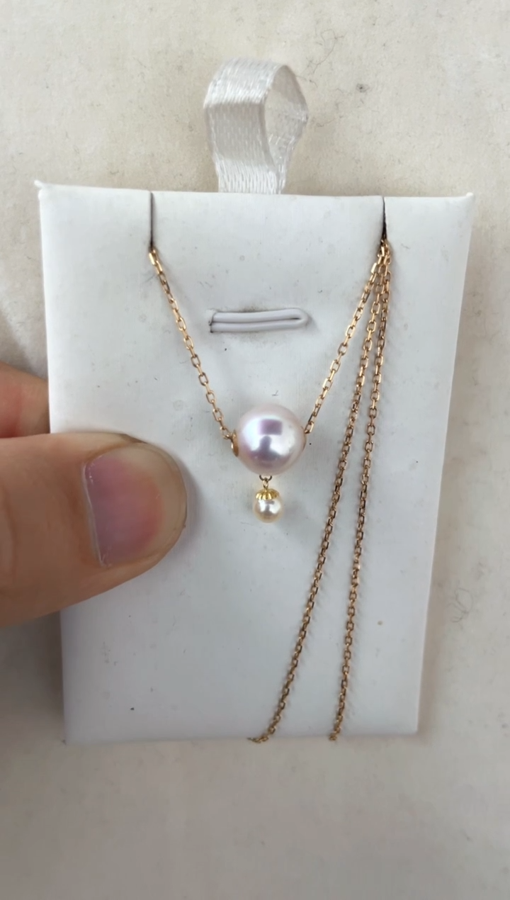 【闪购商品】海水珍珠吊坠(赠链)18K金镶嵌吊坠赠银链