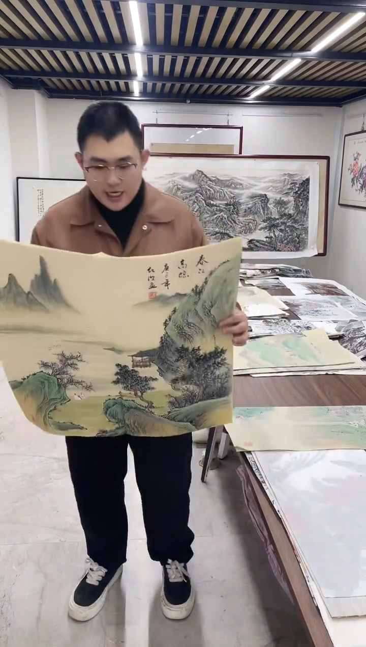 国画阿豪专属链接-春江GY仿古斗方