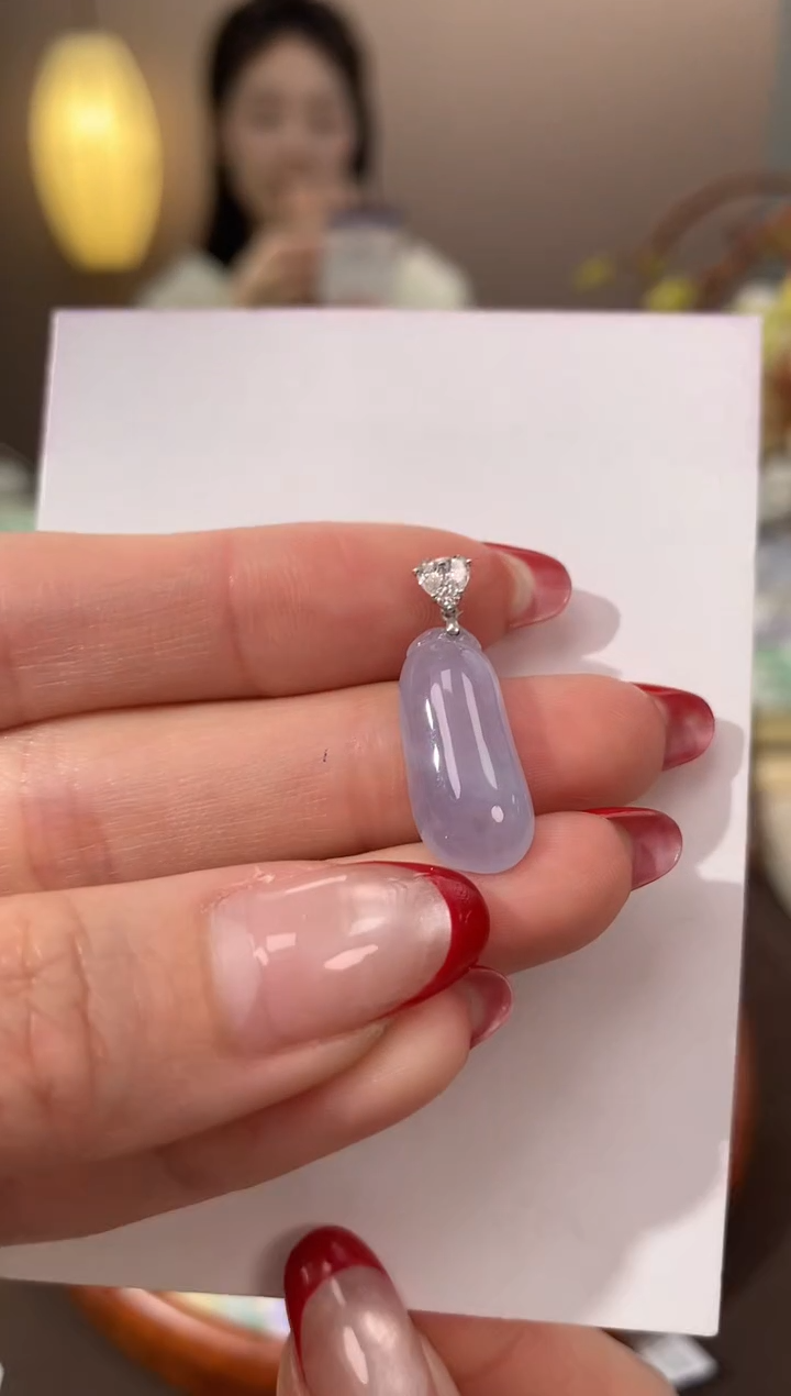 【闪购商品】翡翠颈饰18K金镶嵌天然缅甸a货翡翠