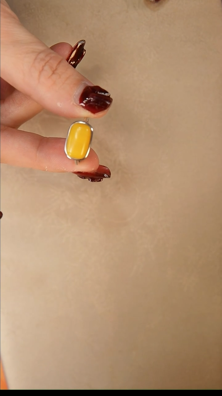 【闪购商品】琥珀戒指银S925镶嵌戒指