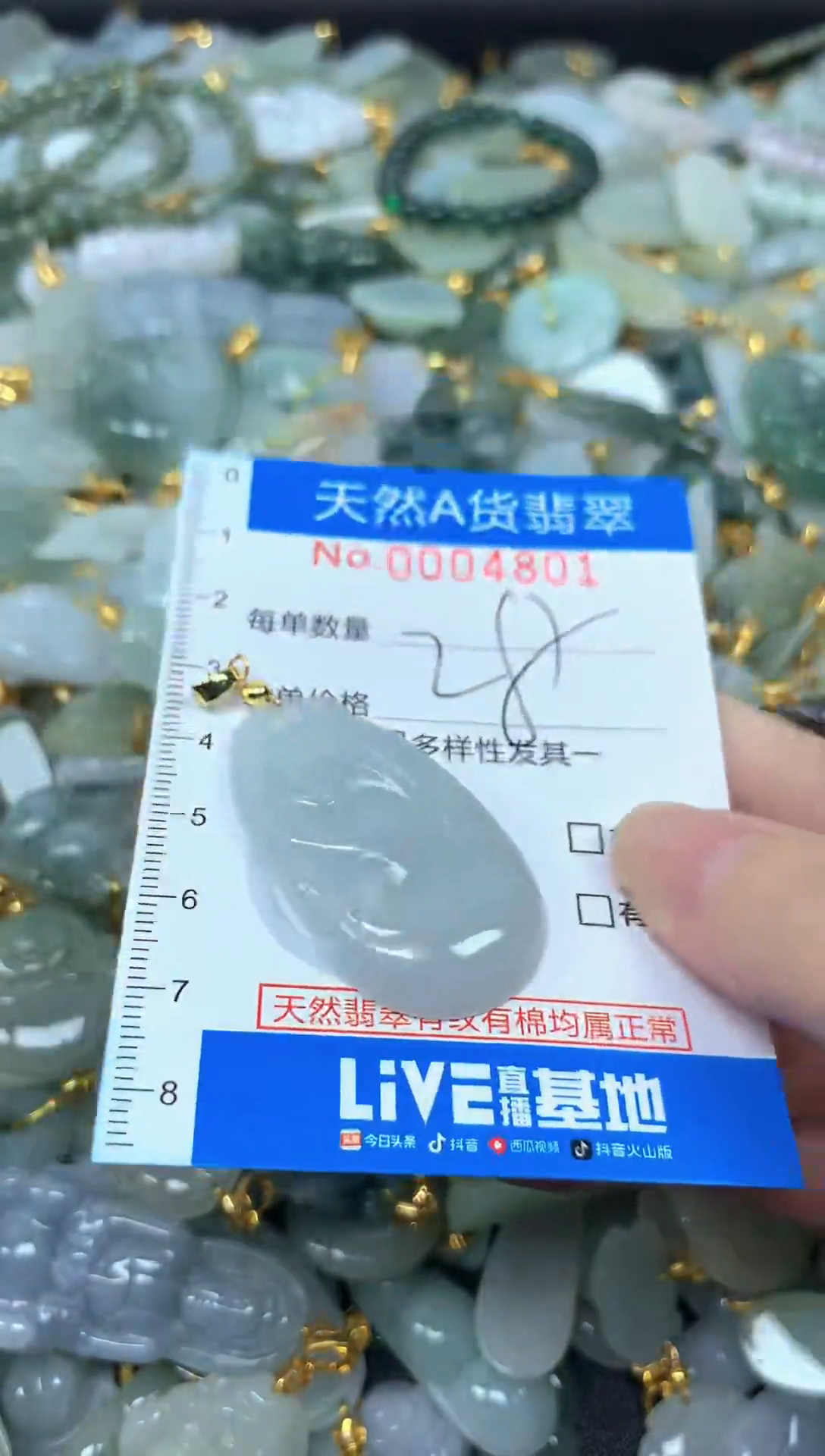 颈饰未镶嵌翡翠净货挂件-4801