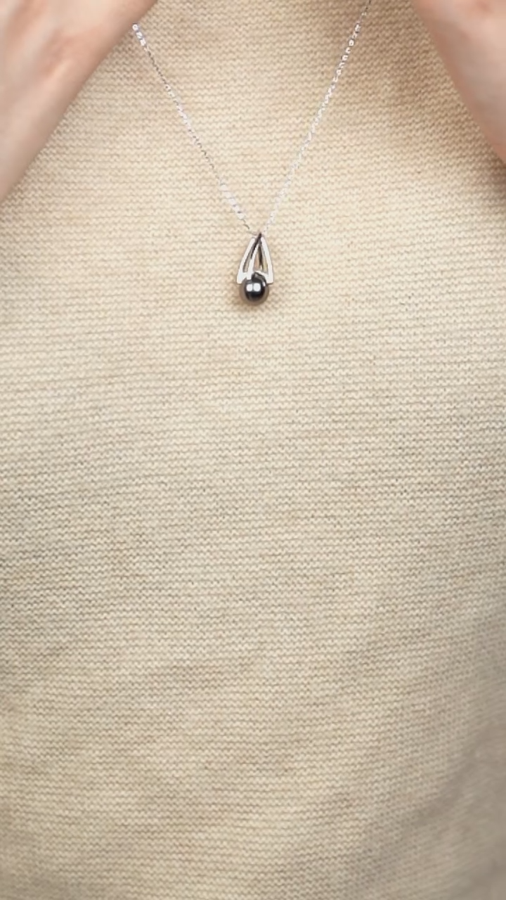 银S925镶嵌吊坠(赠链)海水珍珠8-9大溪地M吊坠