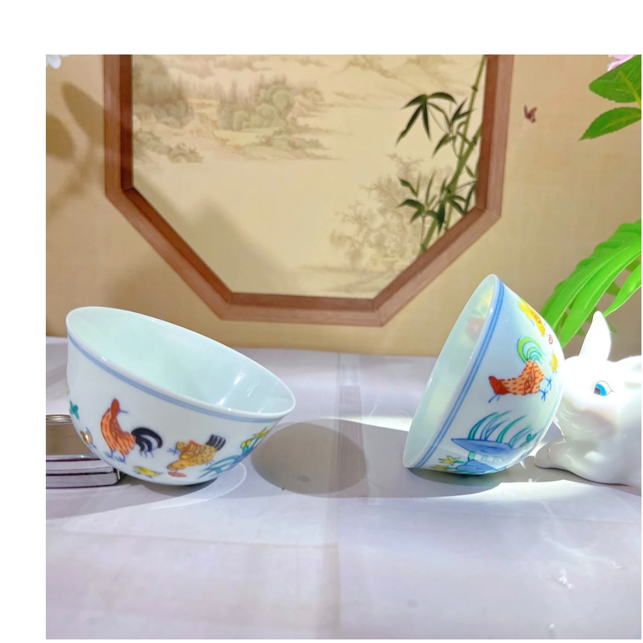 景德镇陶瓷手绘鸡缸杯明成化斗彩仿古茶杯