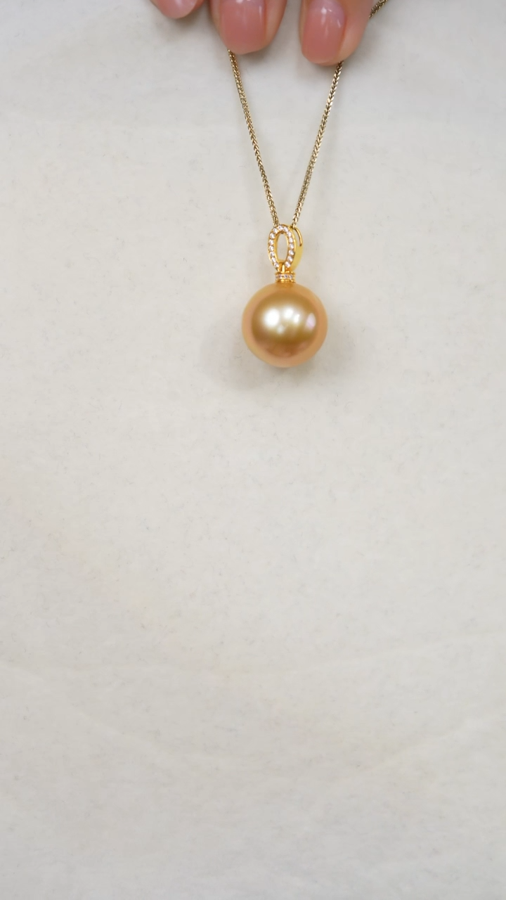 【闪购商品】海水珍珠吊坠(不含链)18K金镶嵌金珠17-18mm