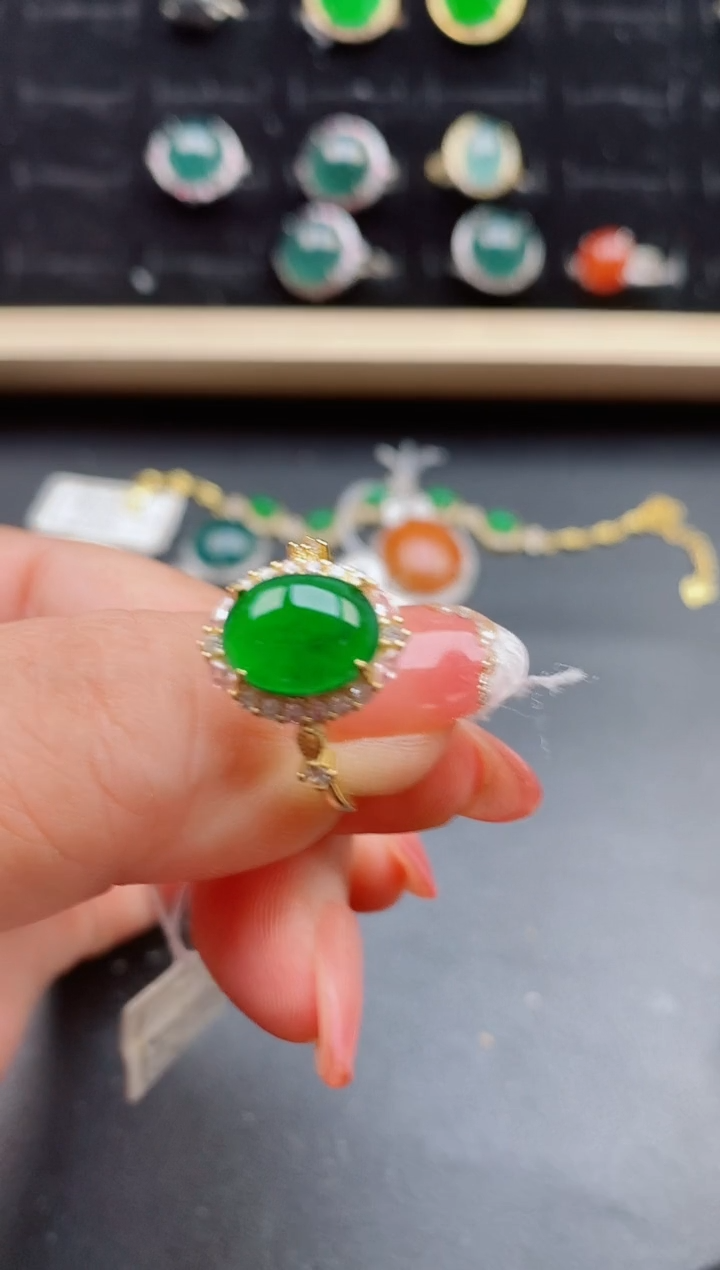 【闪购商品】翡翠戒指银S925镶嵌21212