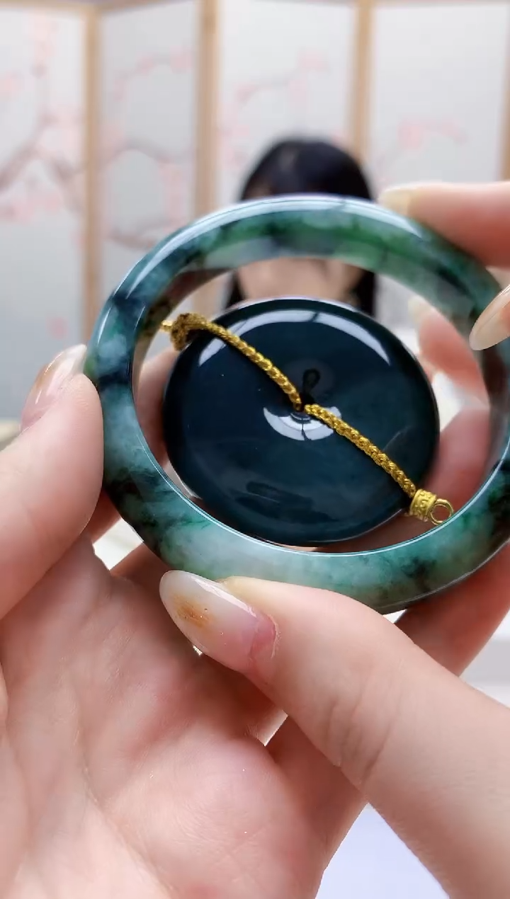 未镶嵌定制翡翠3495jw-毛货套镯（58圈）15