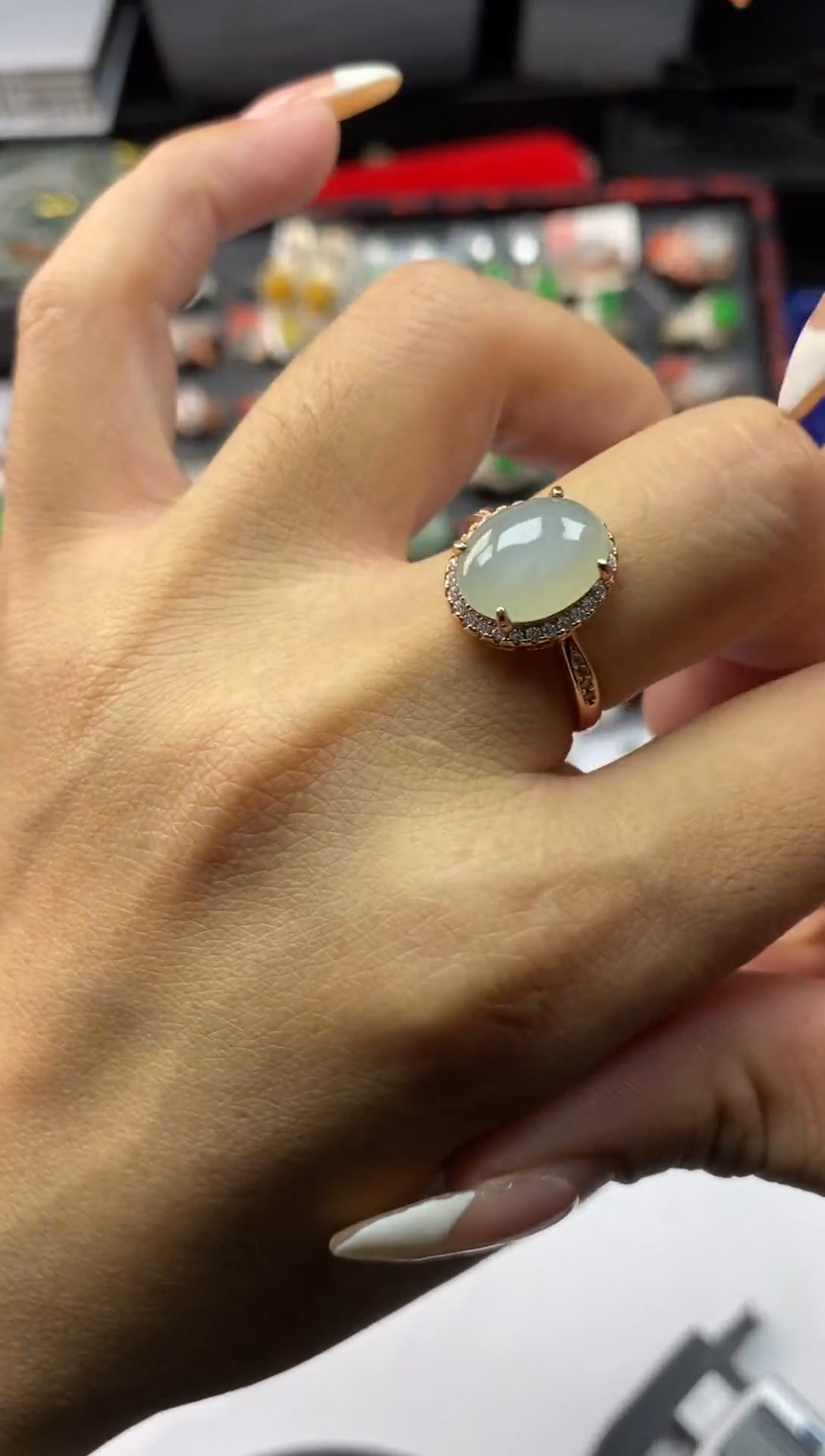 银S925镶嵌戒指翡翠1