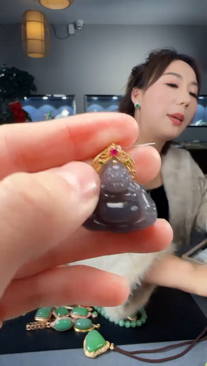 【闪购商品】和田玉吊坠(不含链)18K金镶嵌1