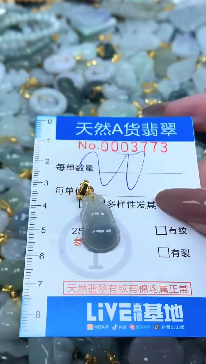 颈饰未镶嵌翡翠净货挂件-3773