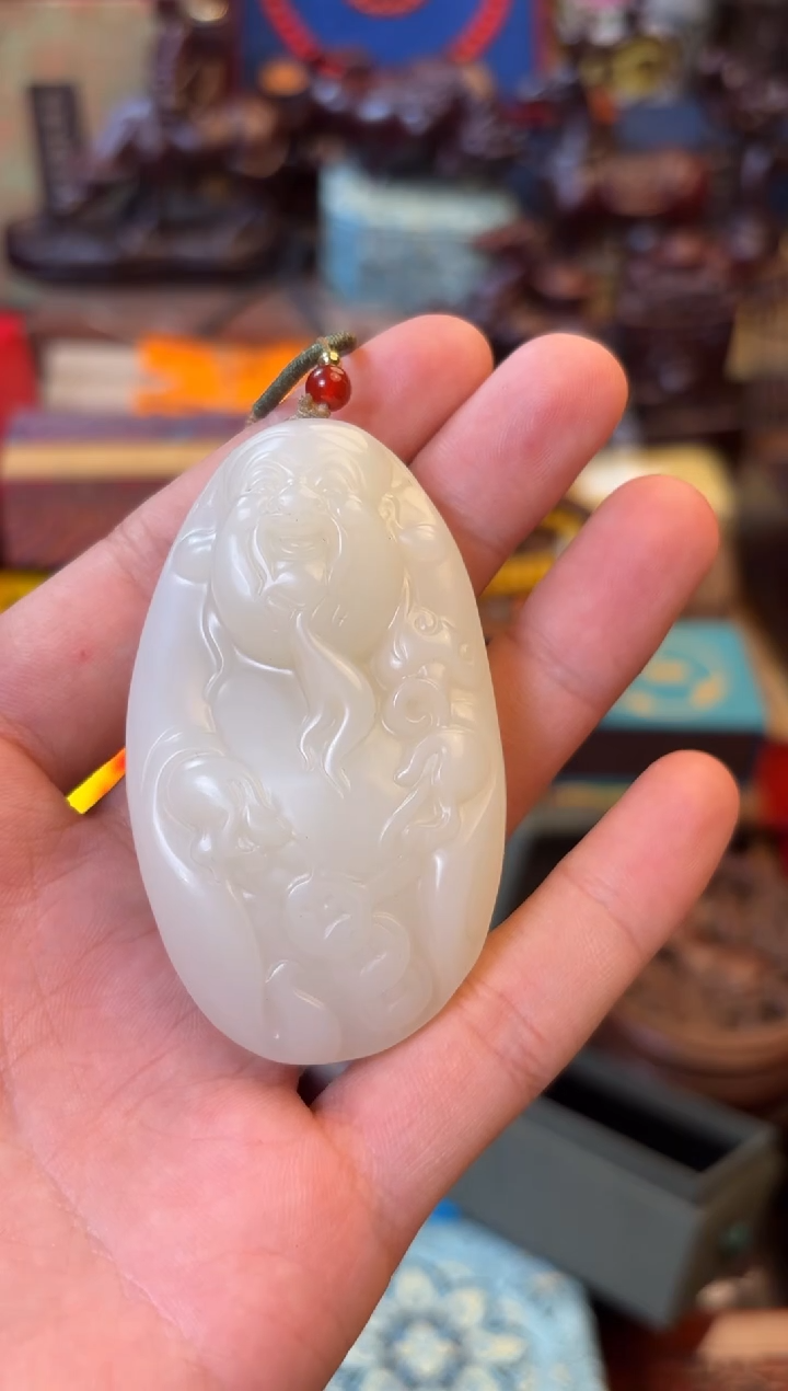 滴血莲花菩提吊坠--------瓷--------财神吊坠