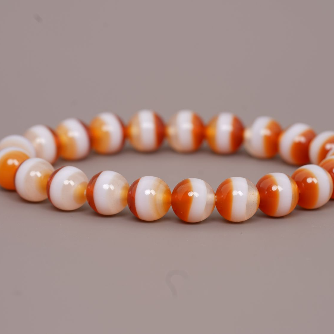 10mm红色药师珠宽线冰种一线药师玛瑙手串