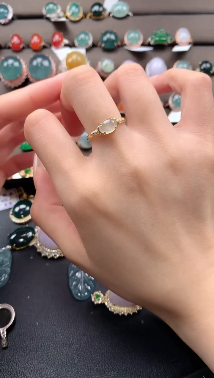 【闪购商品】翡翠戒指银S925镶嵌432423