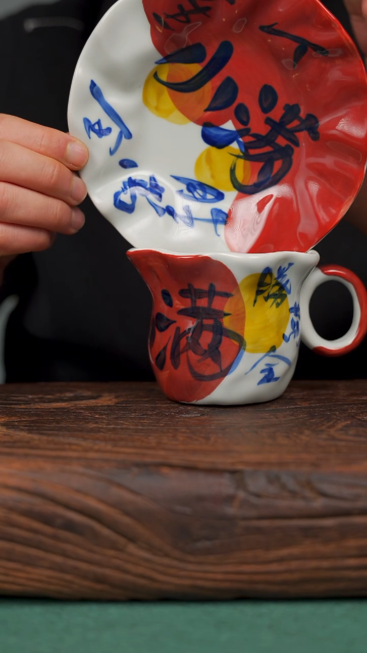 瓷片寻一缕瓷香杯釉下手工手绘瓷器 小满套装