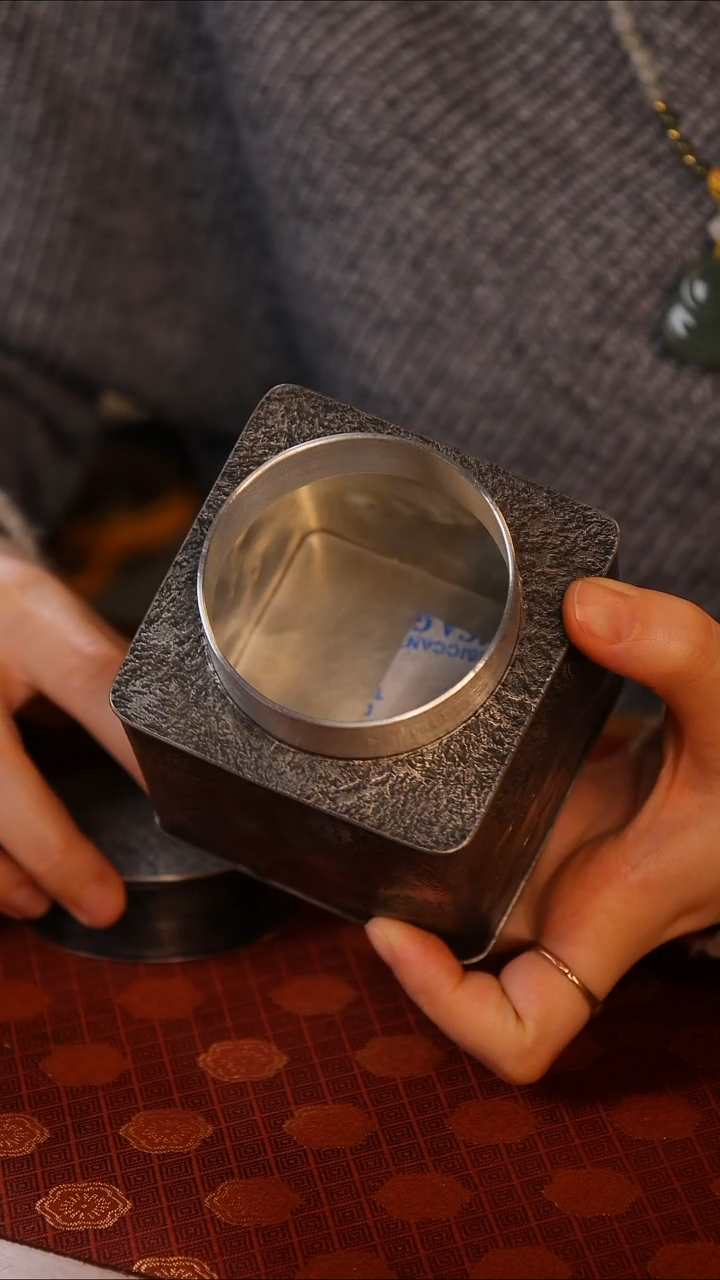锡器 恒香四方茶叶罐 WCXHC431