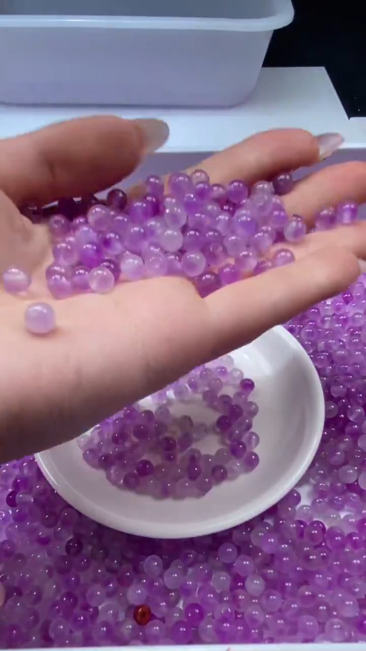 颈饰未镶嵌石英质玉w935紫*锂*辉6mm*40颗