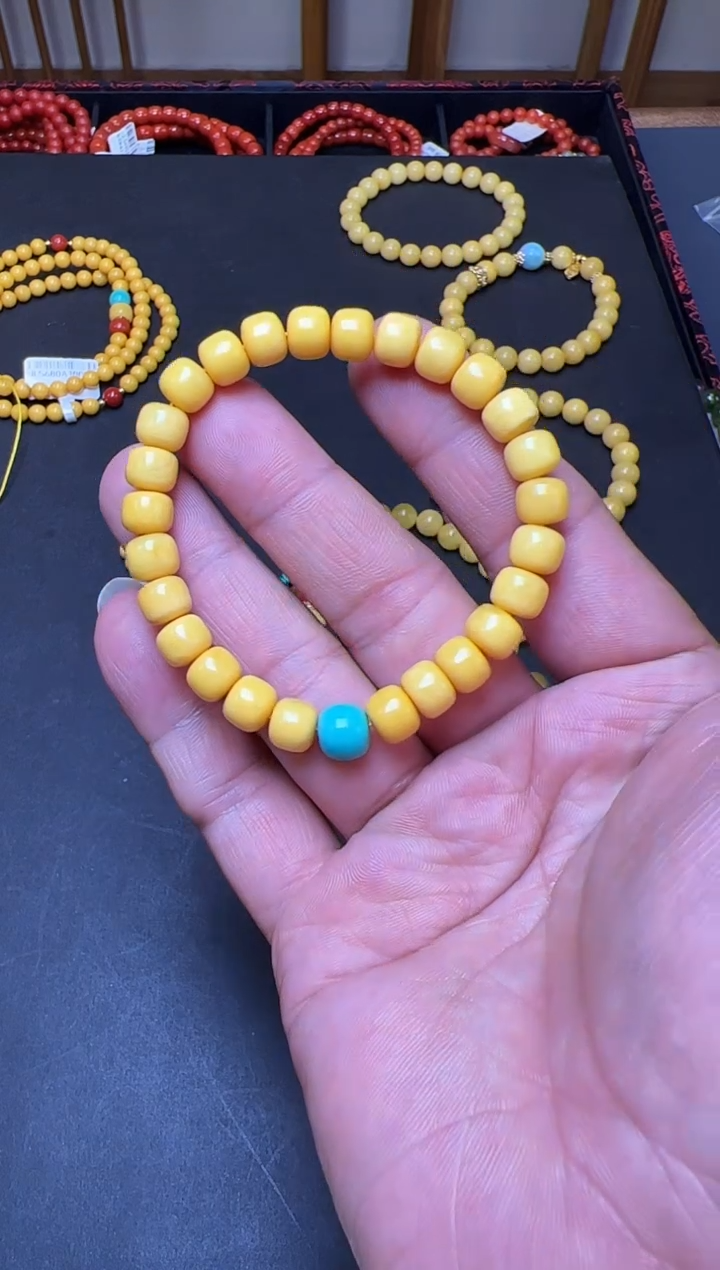 手串蜜蜡未镶嵌（****）蜜蜡单圈手串