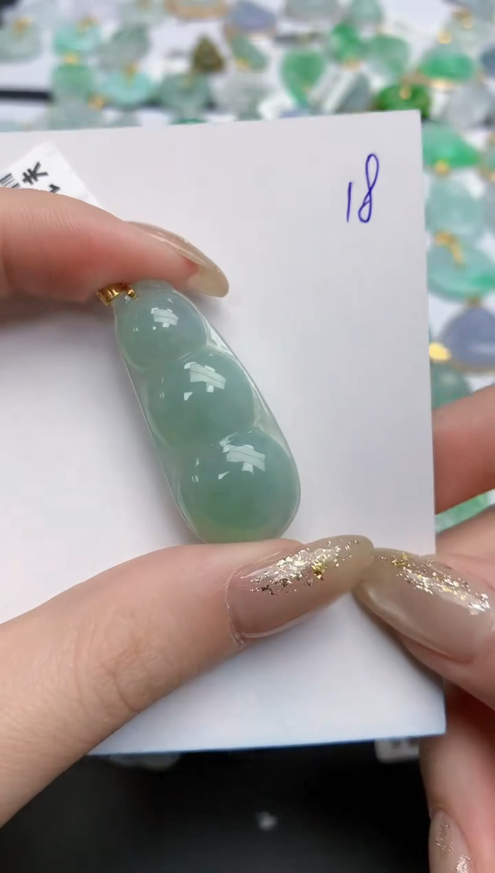 【闪购商品】翡翠颈饰18K金镶嵌天然缅甸翡翠A货