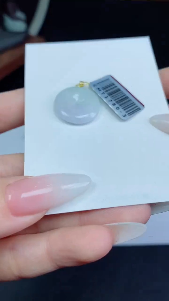 【闪购商品】翡翠挂件18K金镶嵌平安扣多人@@CMT1780-3