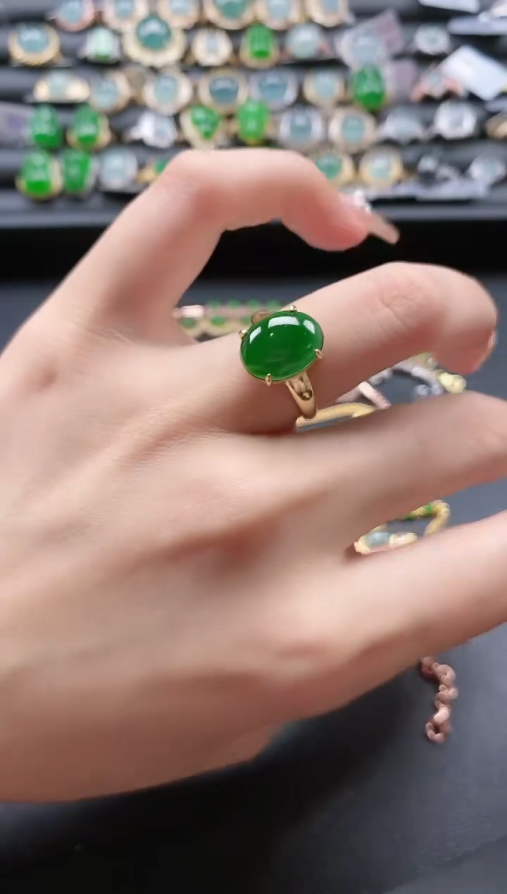 【闪购商品】翡翠戒指银S925镶嵌51151