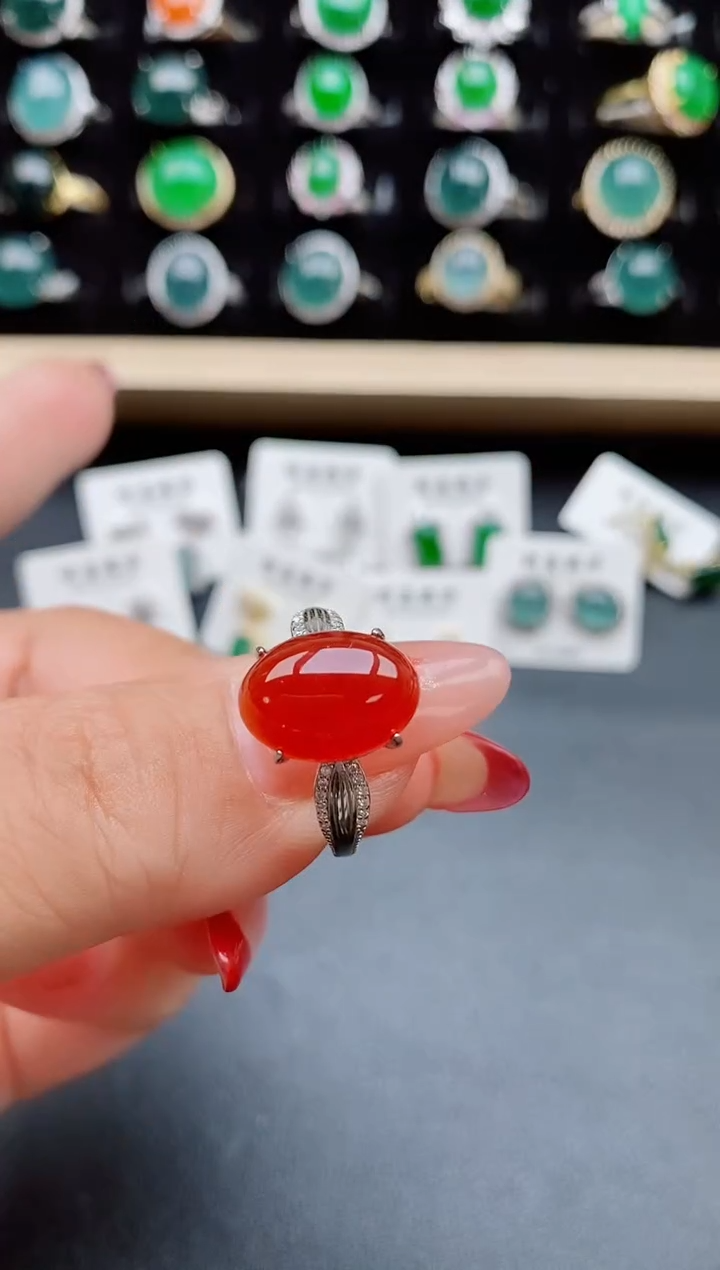 【闪购商品】玛瑙/玉髓戒指银S925镶嵌5080550