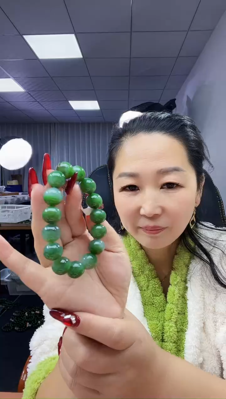 未镶嵌手链和田玉天然和田玉俄碧粉绿带粉青14