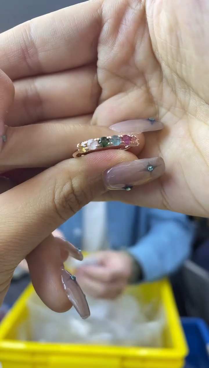 ·银S925镶嵌碧玺多样性一件发货