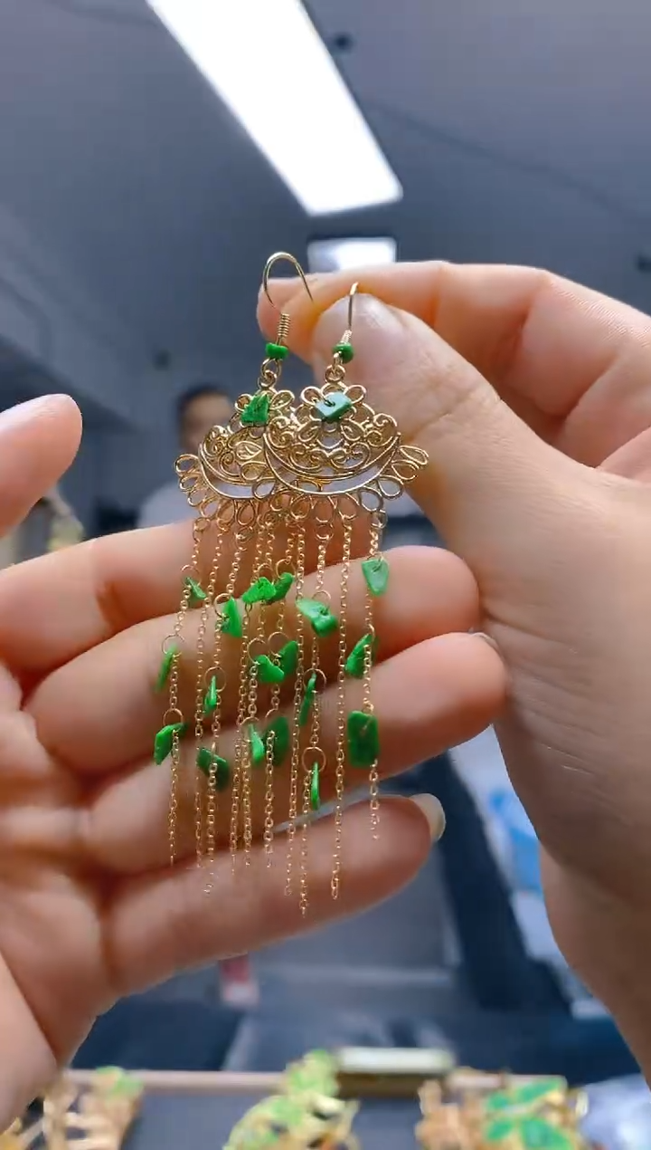 【闪购商品】翡翠耳饰合金223翡翠耳钩