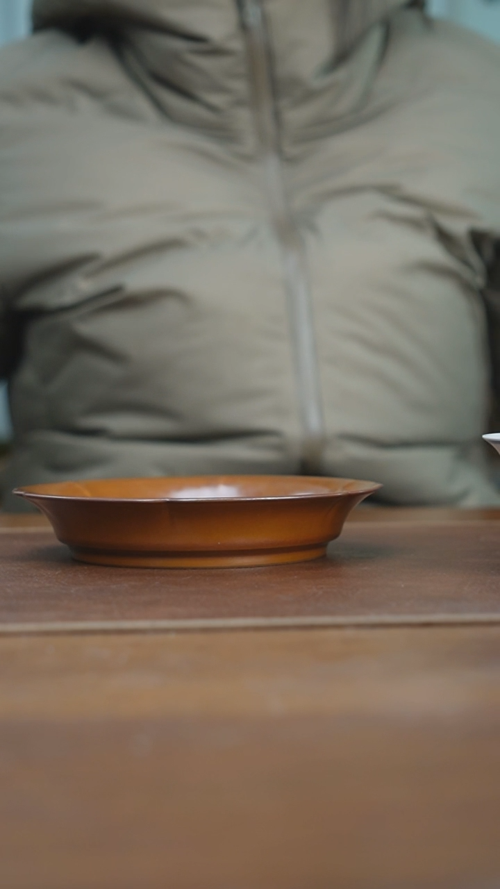 【闪购商品】杯景德镇紫金釉葵口壶承