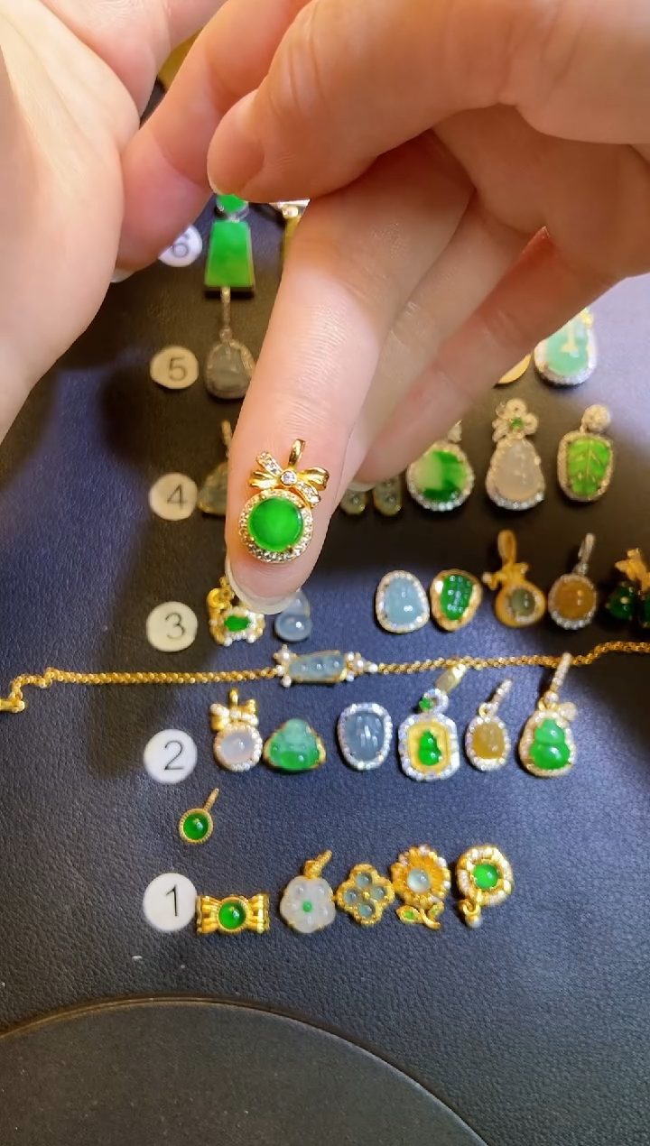 吊坠(不含链)银S925镶嵌翡翠1