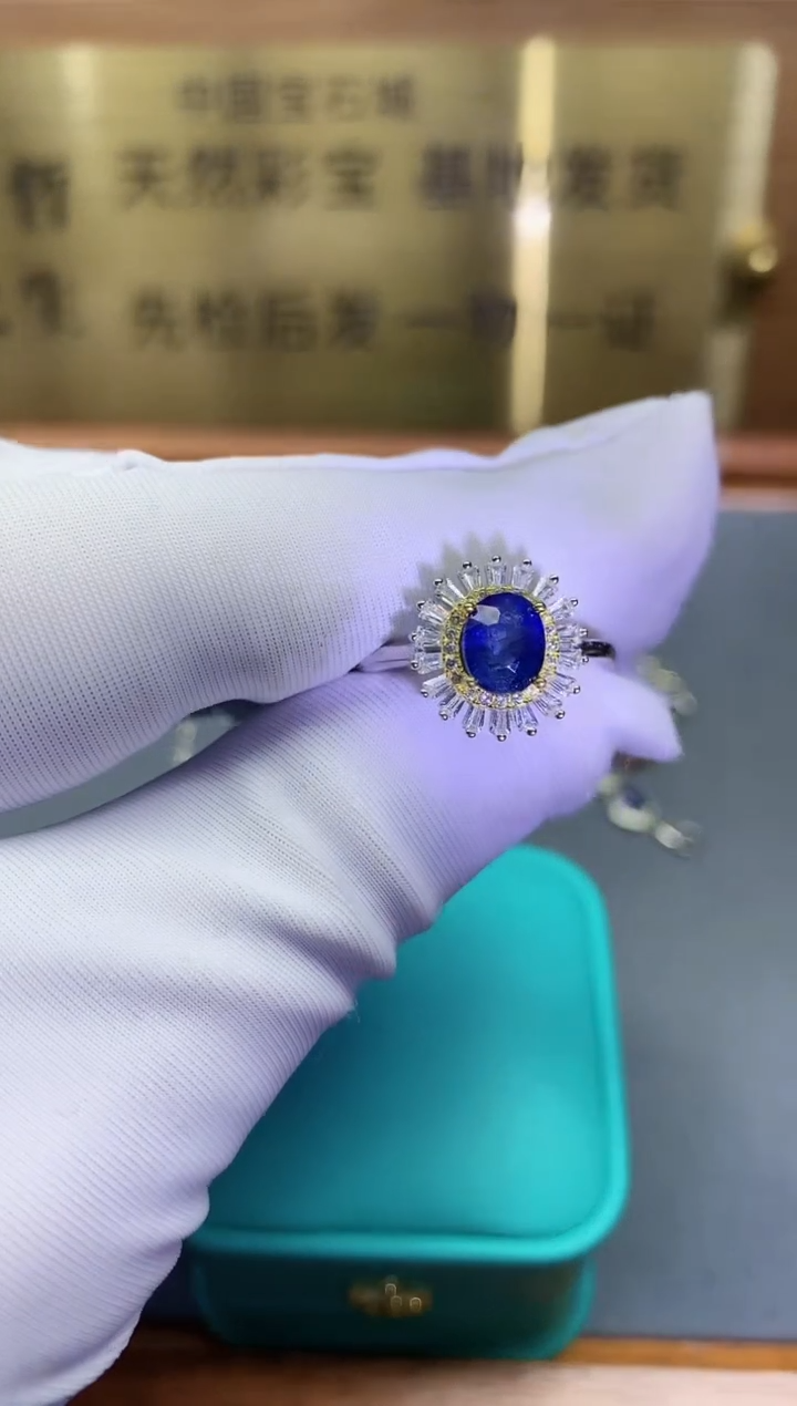【闪购商品】蓝宝石戒指银S925镶嵌.........