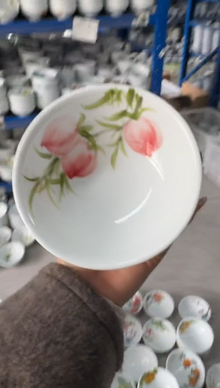 瓷片景德镇高温陶瓷食品级手绘釉中彩-壮壮碗