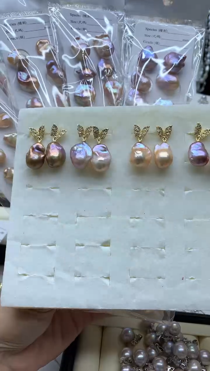 未镶嵌淡水珍珠耳饰多样性发其一