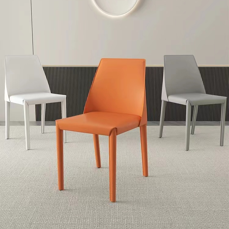 马鞍皮餐椅书桌椅餐厅酒店椅意式简设计师靠背工业风简约椅子凳子