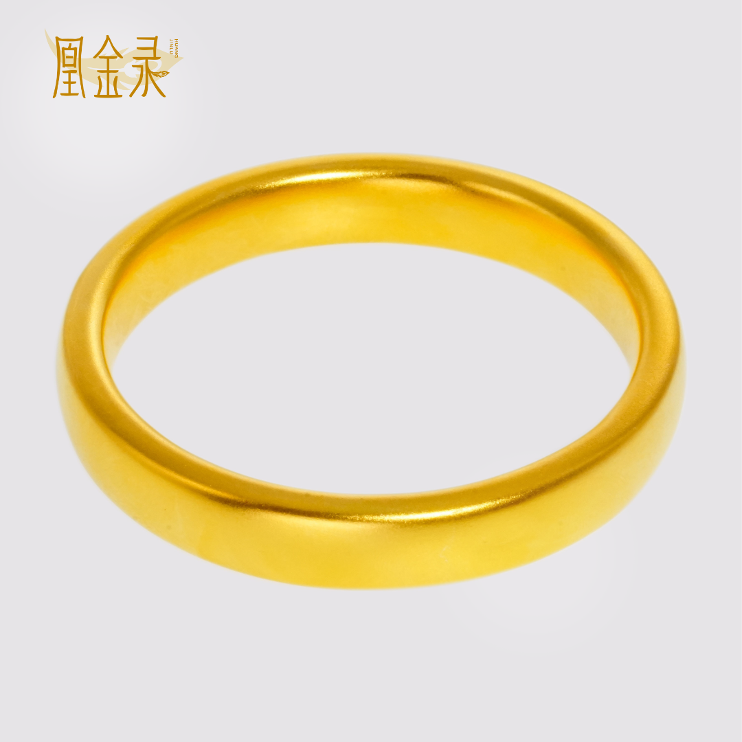 足金999古法轮胎手镯生日礼物黄金经典复古黄金首饰 56圈口