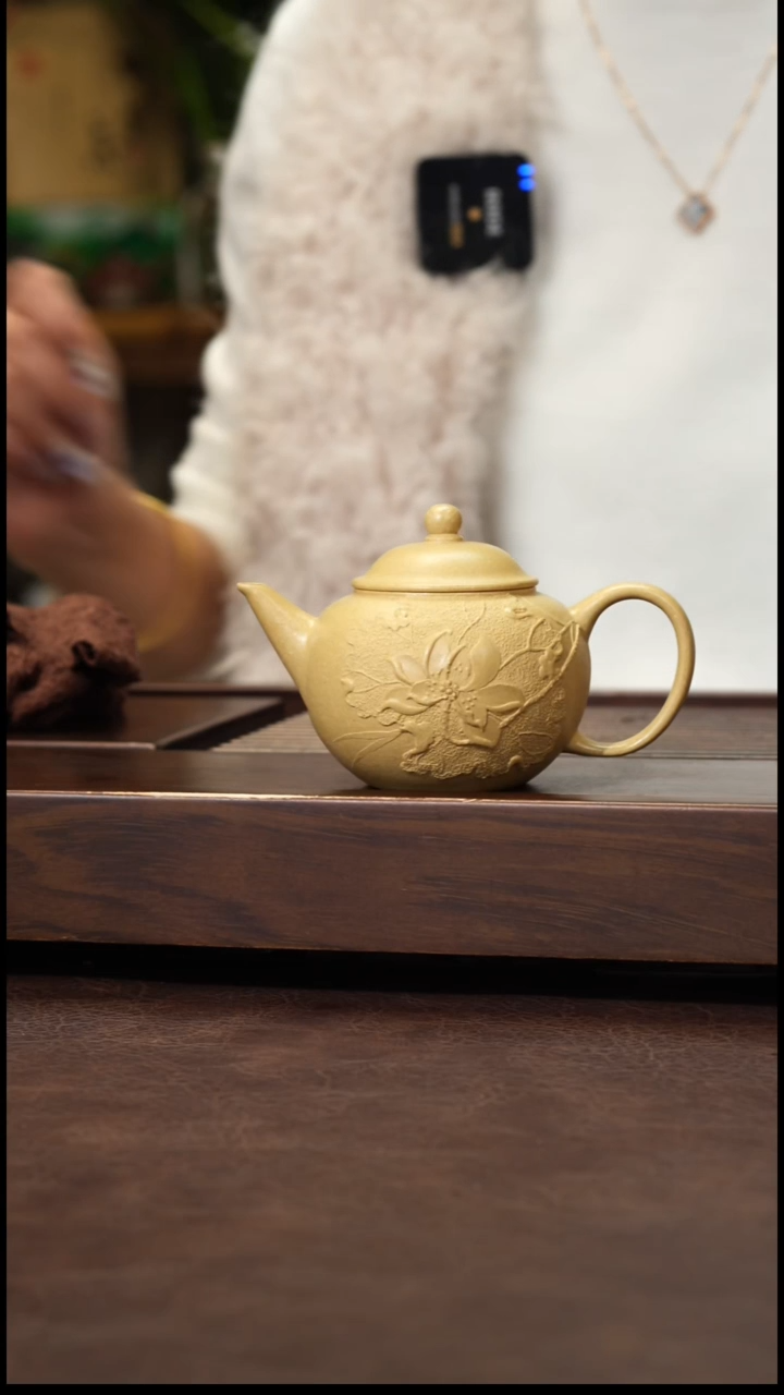 茶壶紫砂本绿泥绘水平160cc左右