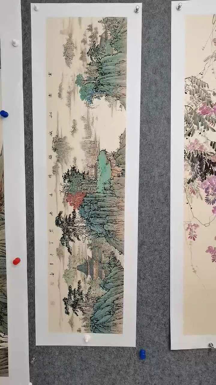 青绿山水138*35cm
