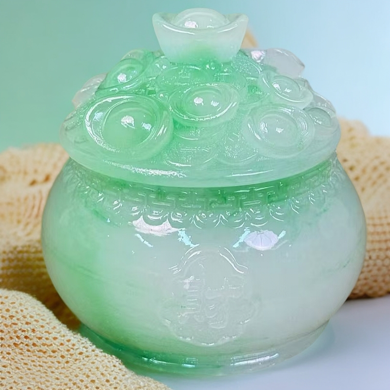 翠玉色工艺聚宝盆摆件   SPB                                  