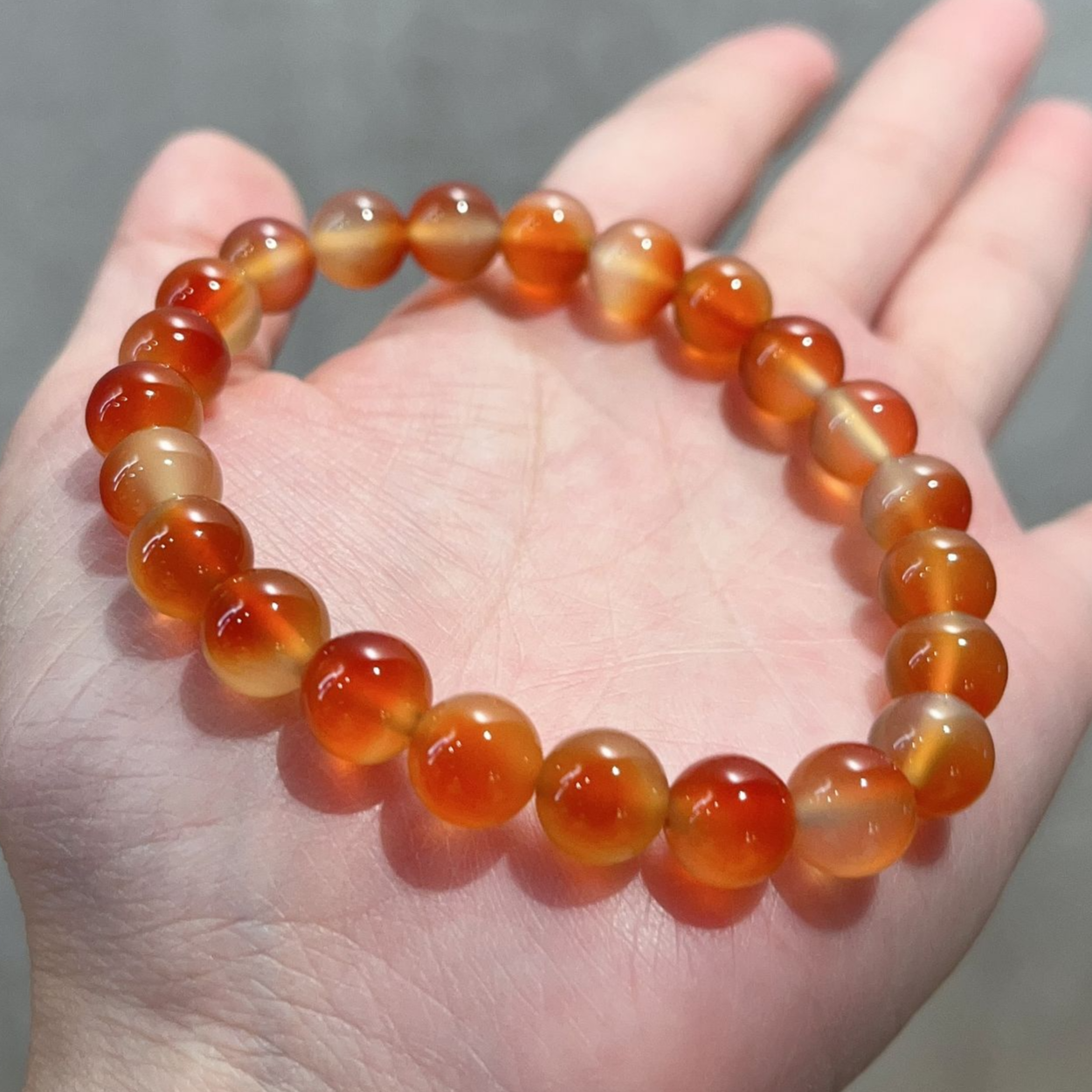 《糖心手串》新年红糖心手串高货马料纯天然玛瑙玉髓卡8多样性发一