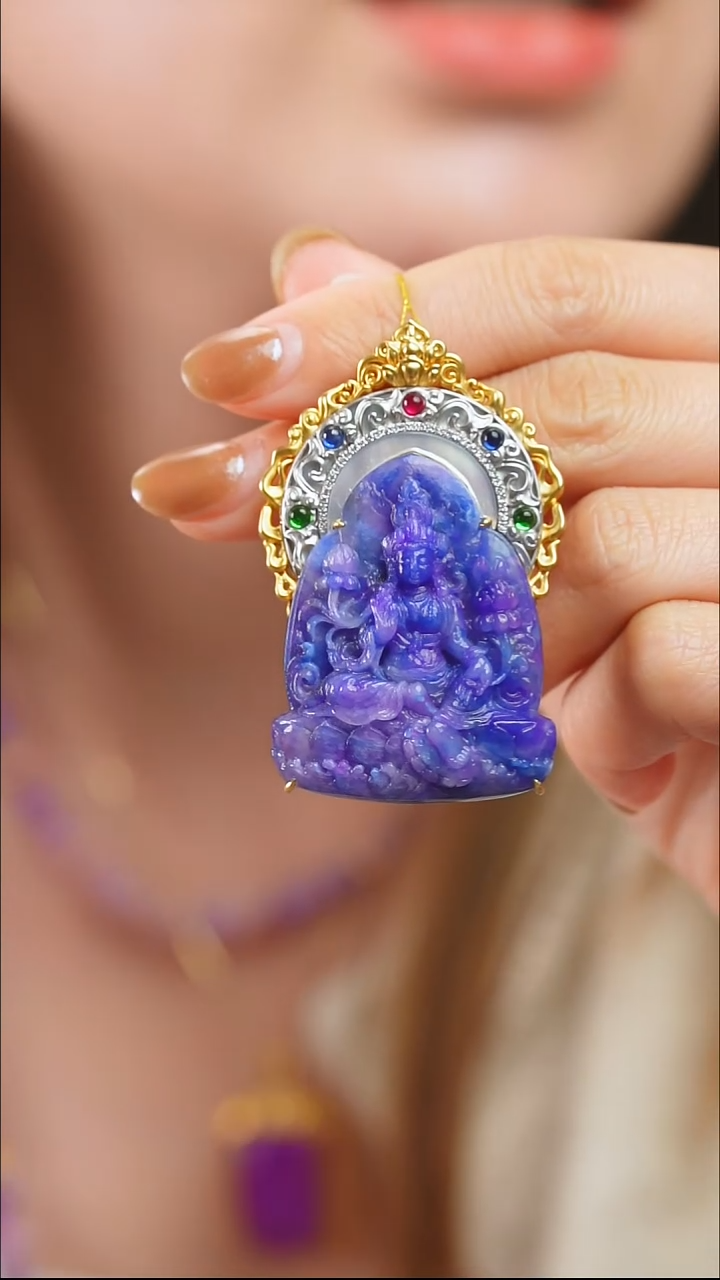 苏纪石（舒俱来）18K金镶嵌吊坠(不含链)深**阑35