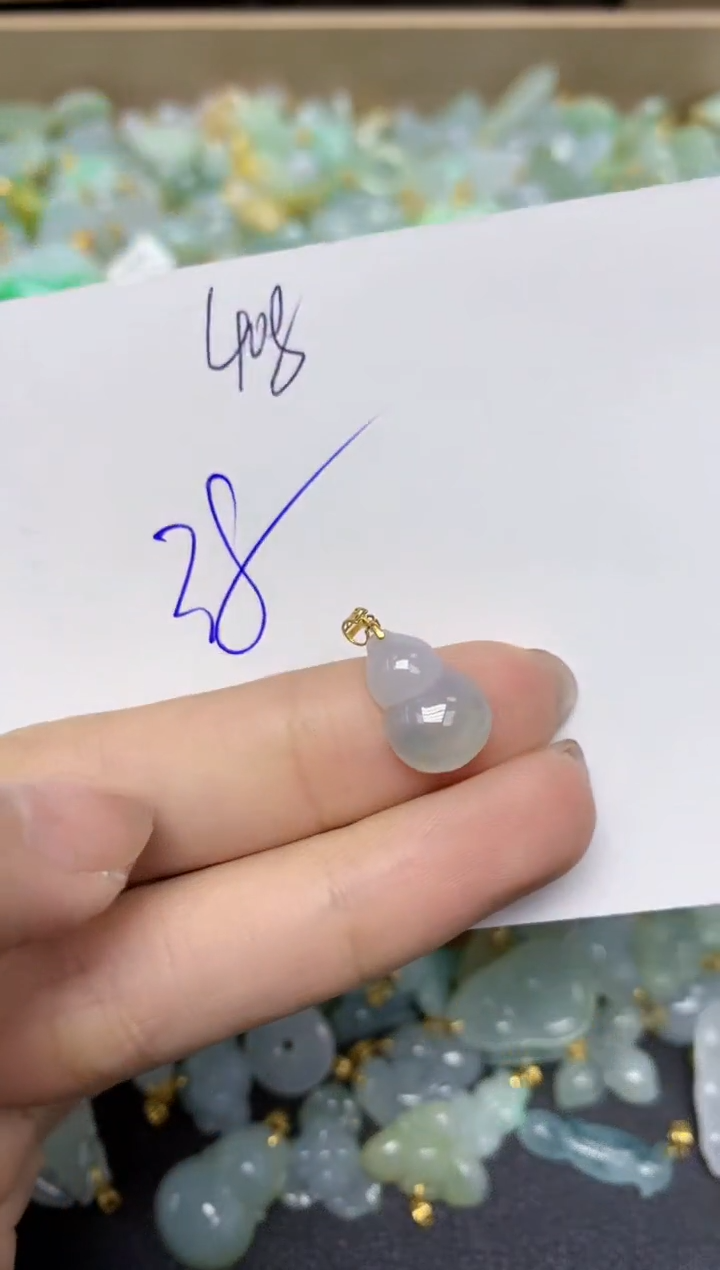 【闪购商品】翡翠颈饰18K金镶嵌天然翡翠A货