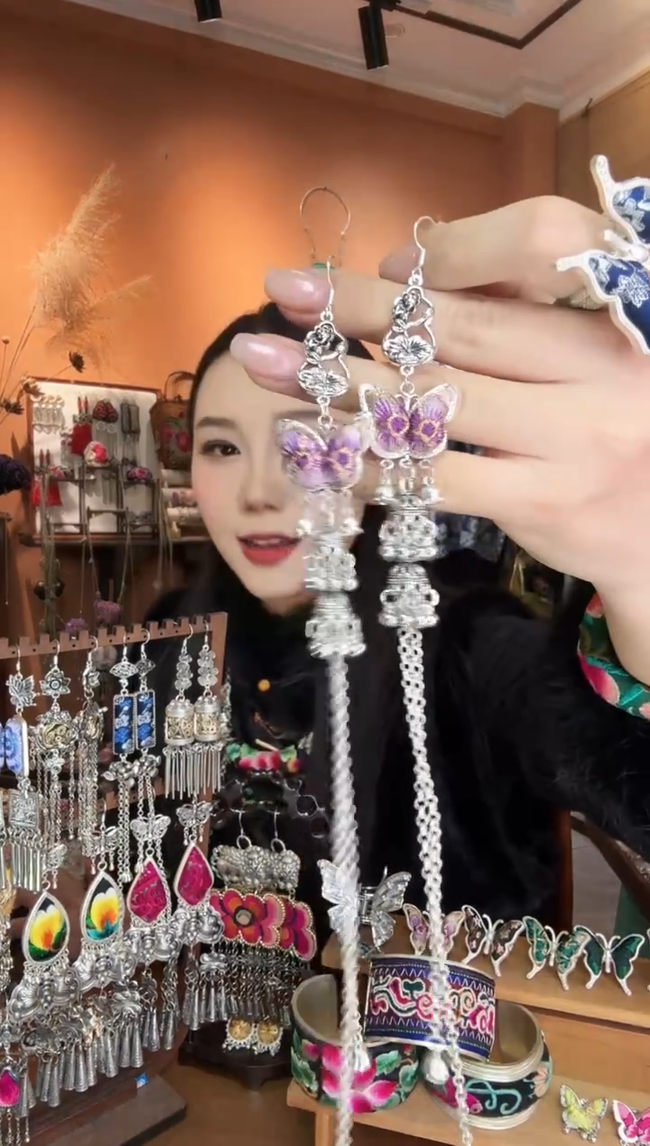 刺绣纯手工民族风耳环