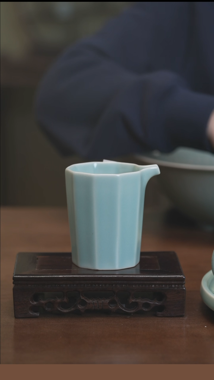 【闪购商品】清凉寺原产地仿古釉手工汝瓷十方公道杯