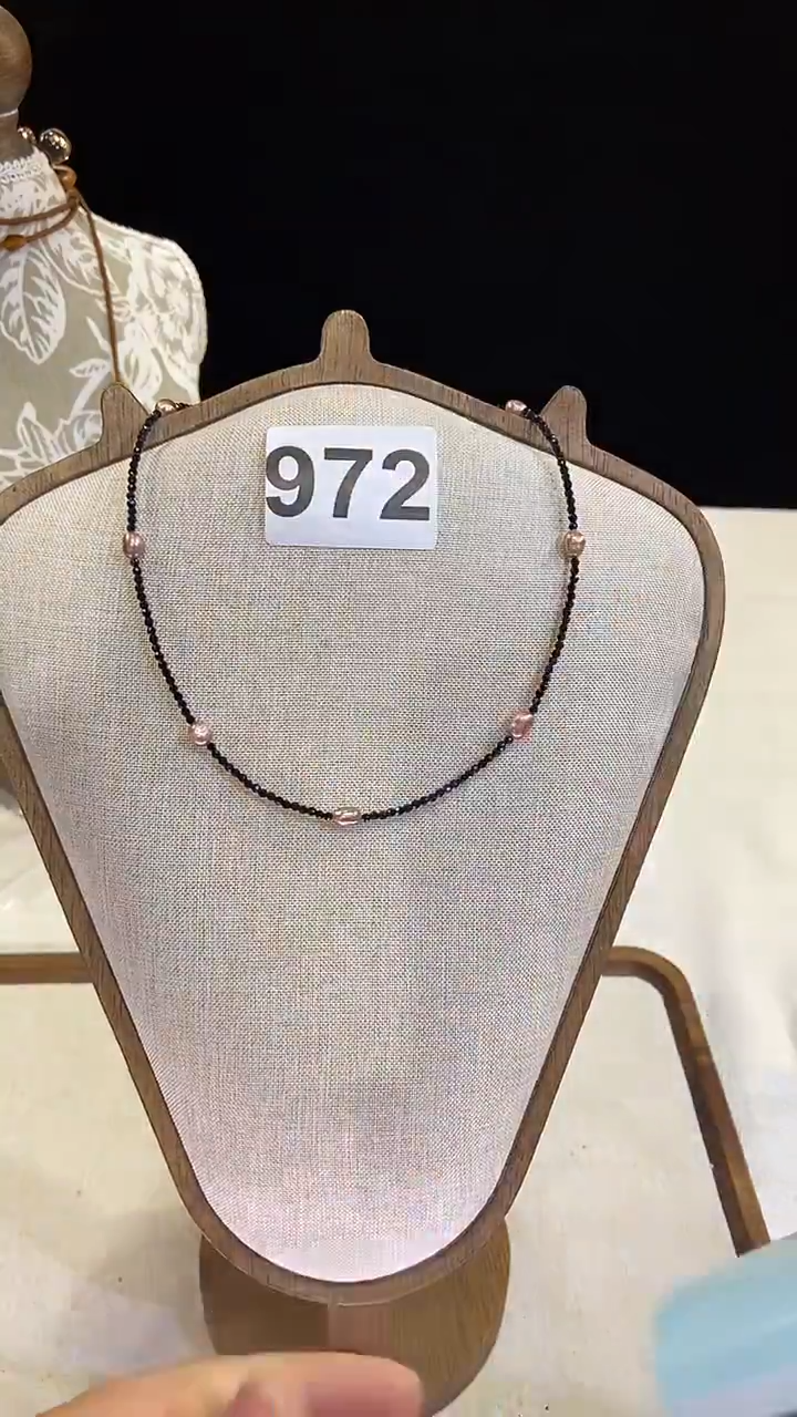 项链钛钢淡水珍珠972
