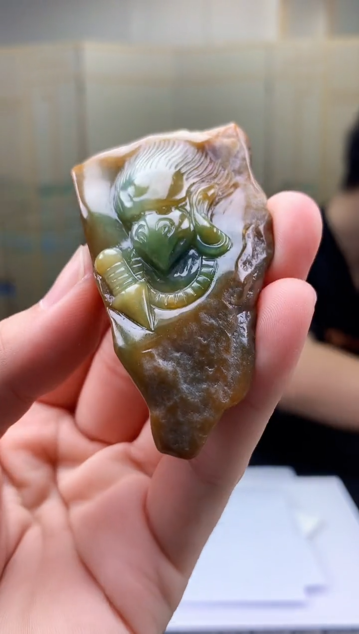 【闪购商品】定制翡翠未镶嵌4688bb-毛货挂件29