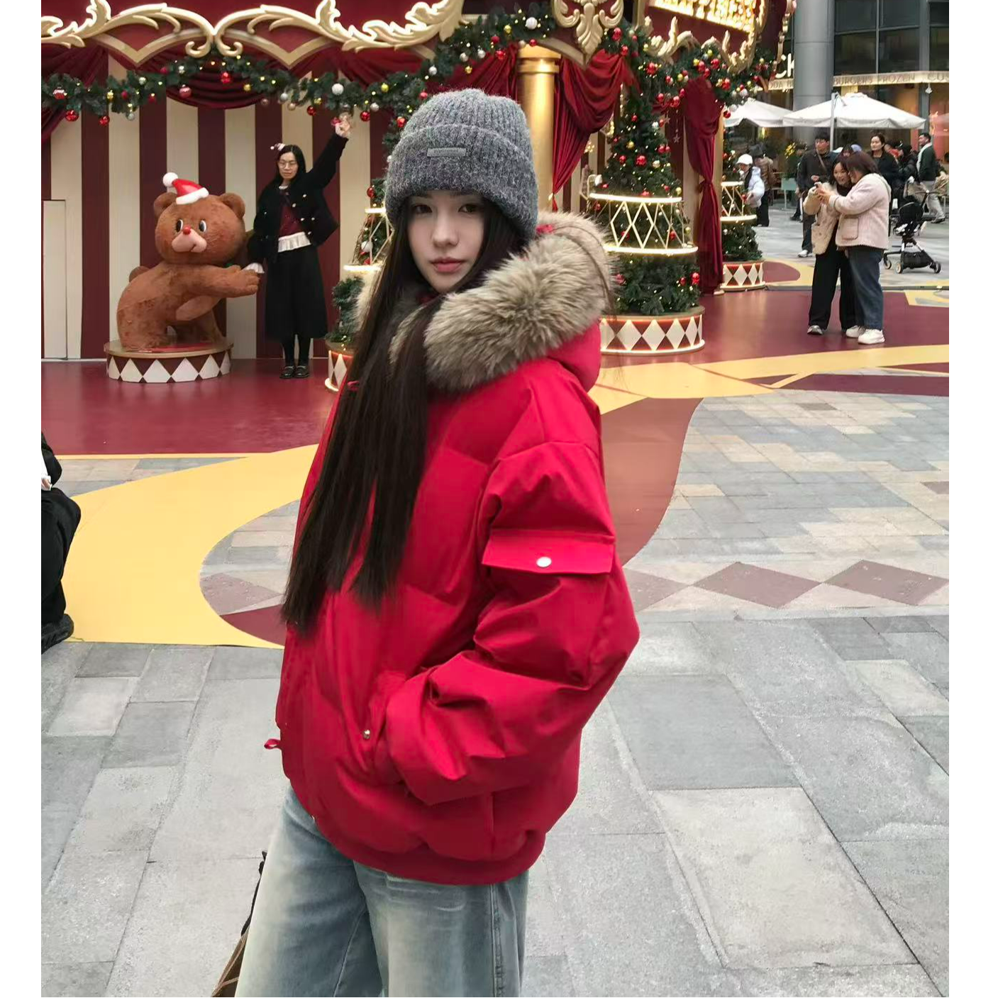 （静静专属）冬季可脱卸大毛领棉衣棉服oversize加厚保暖男女 外套