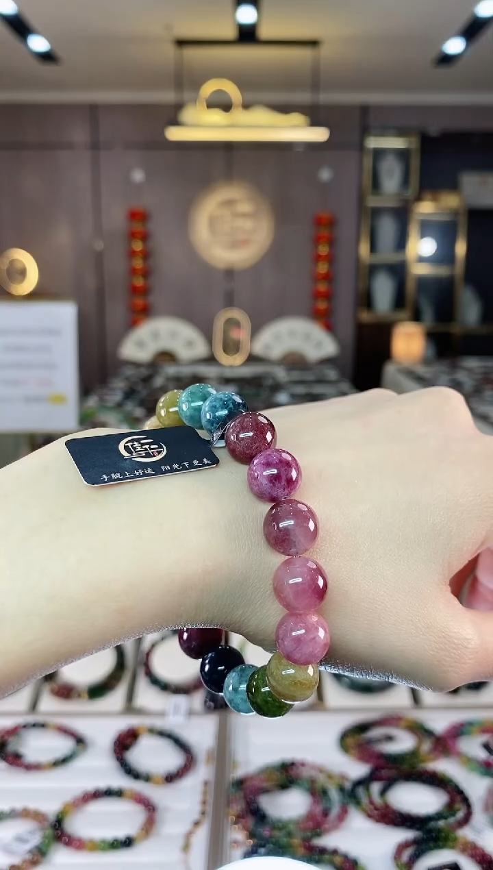 【闪购商品】碧玺单圈手串10mm+未镶嵌一物一证dan