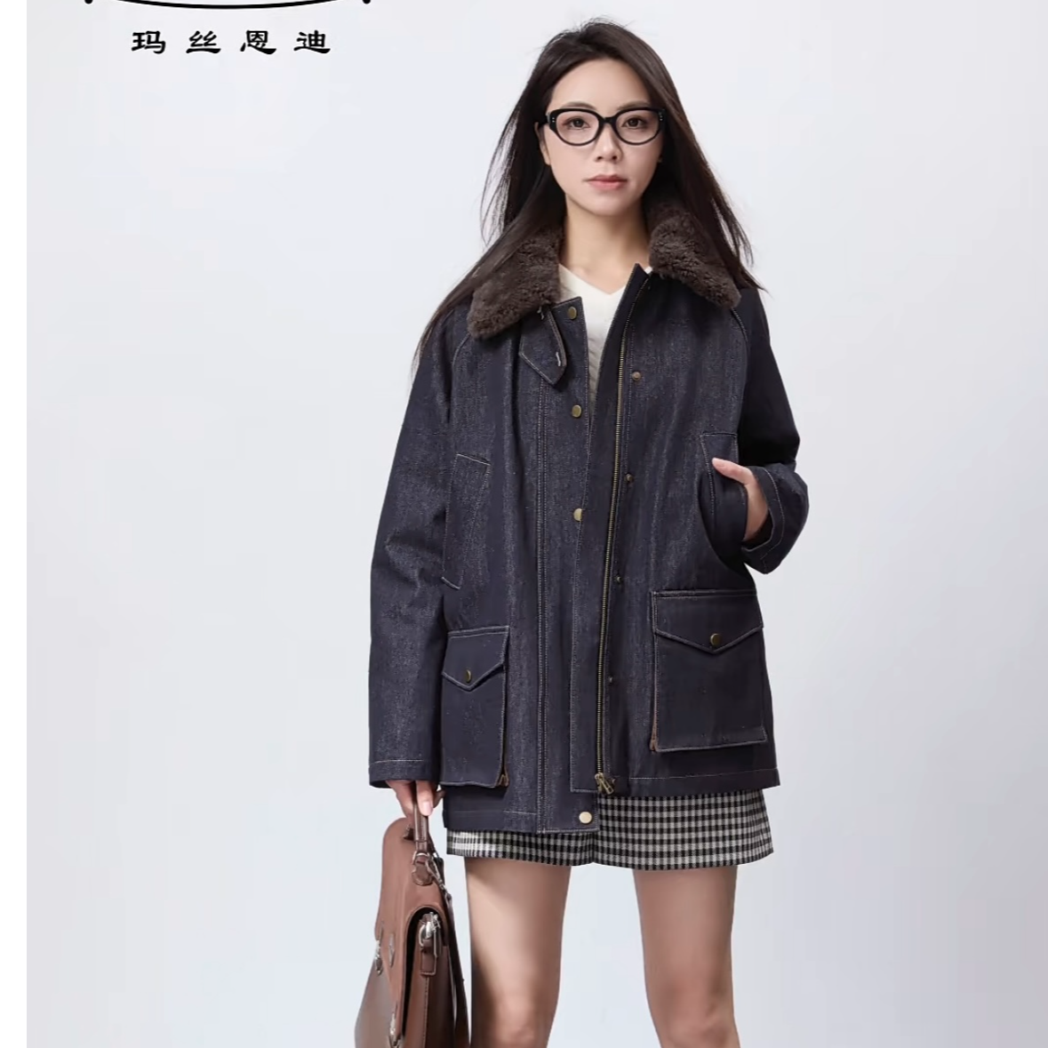 MASIENDI/玛丝恩迪厚款冬季女士毛领羽绒服女款设计师冬季430736