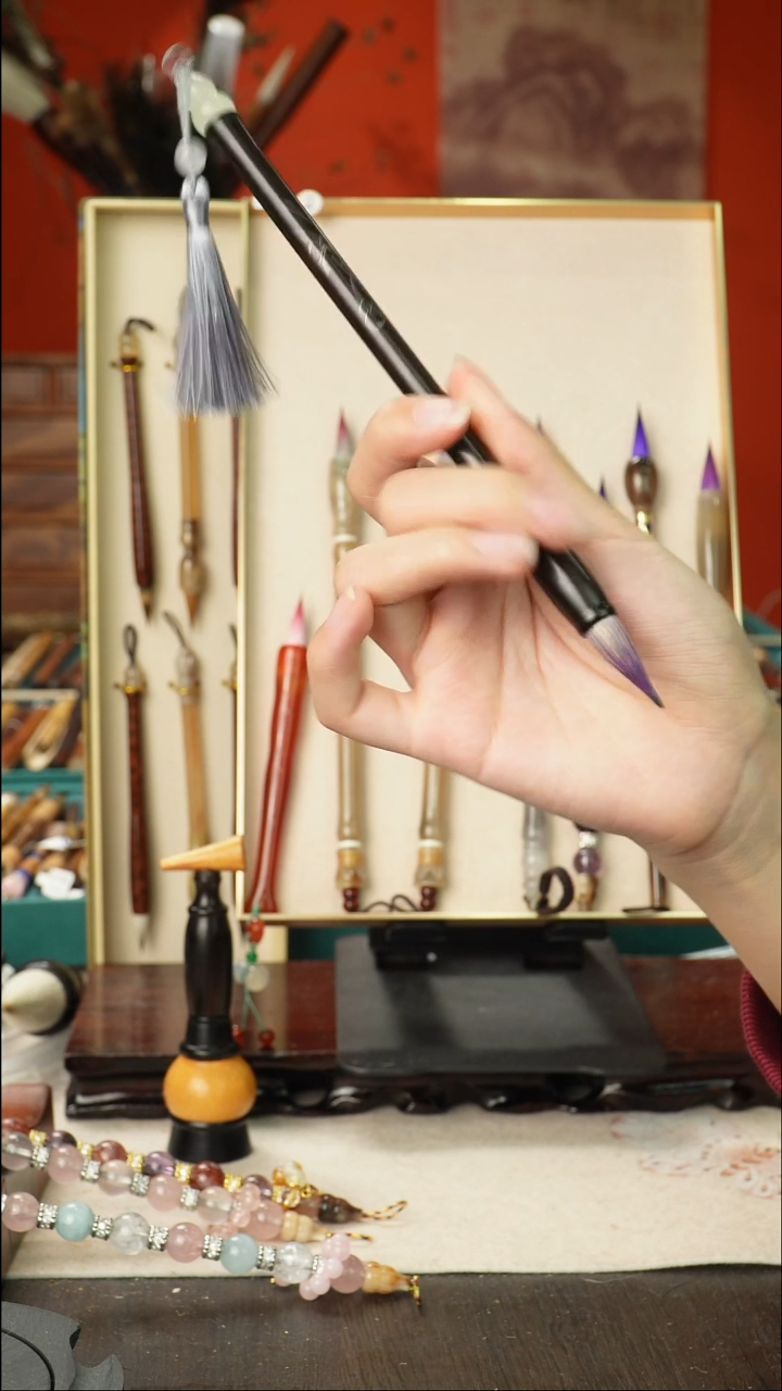 孤品高货毛笔链接 清水试笔 蘸墨不退