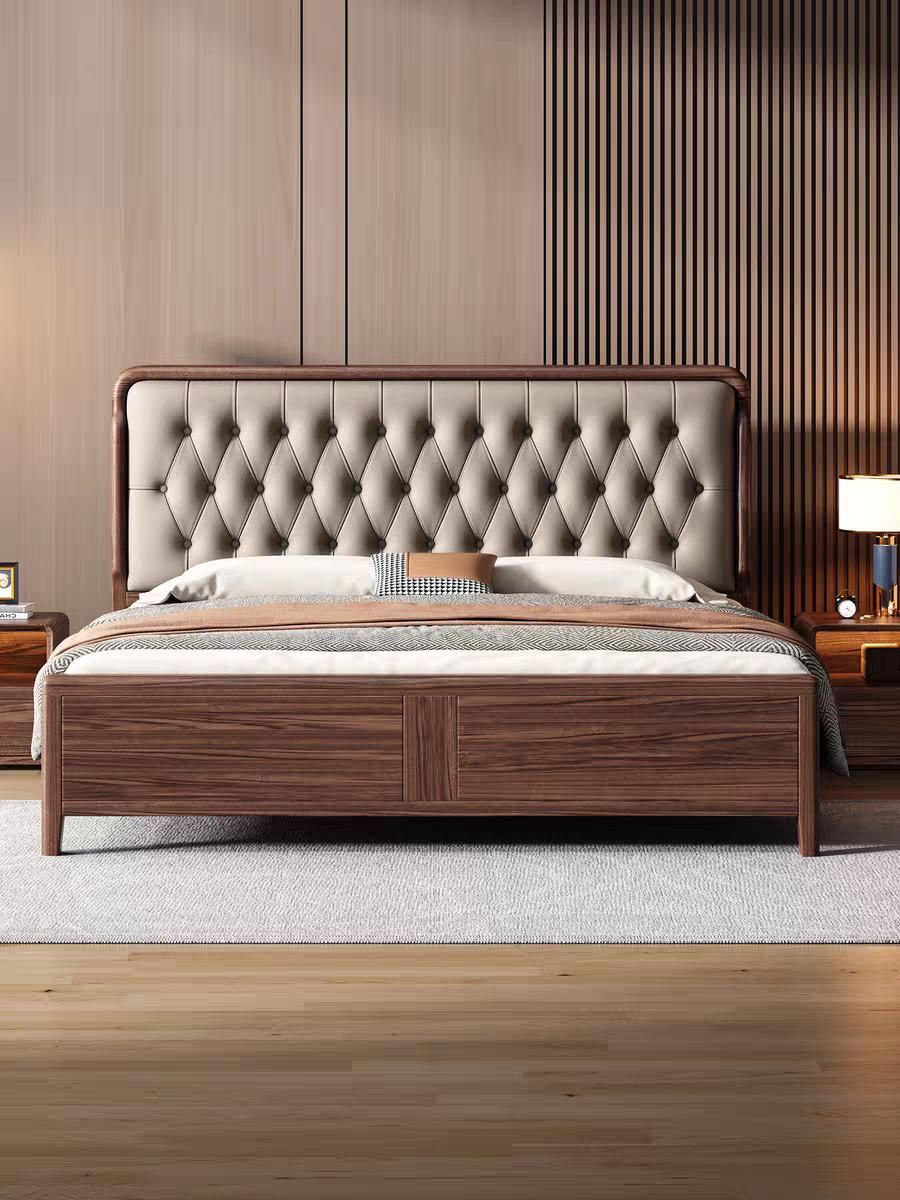 北美黑胡桃实木床差价链接