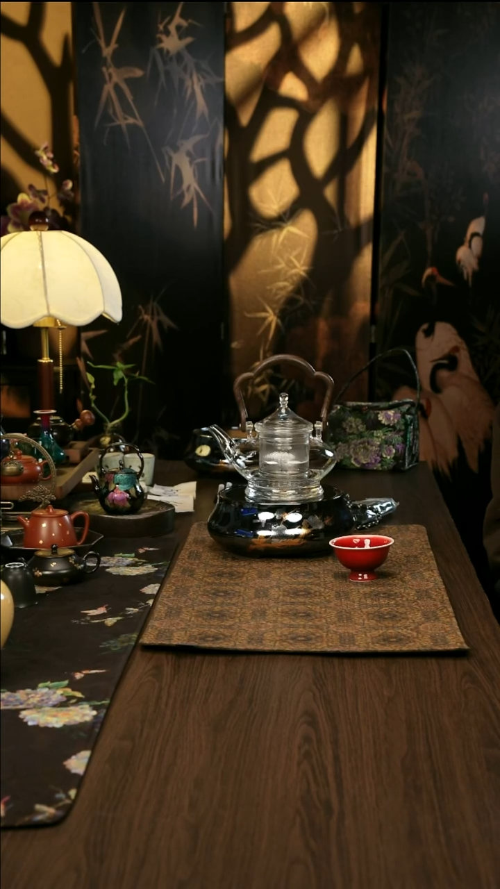 香云纱 茶席·电陶炉小壶送公道杯